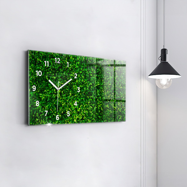 Horizontal wall clock Hedge leaves