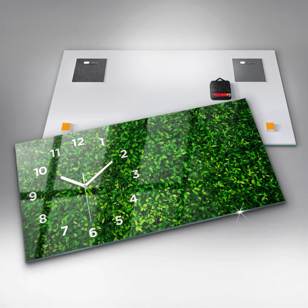 Horizontal wall clock Hedge leaves
