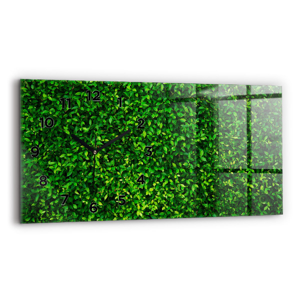 Horizontal wall clock Hedge leaves