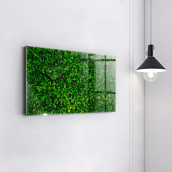 Horizontal wall clock Hedge leaves
