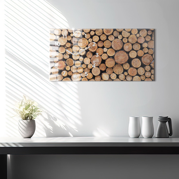 Horizontal wall clock Tree rings