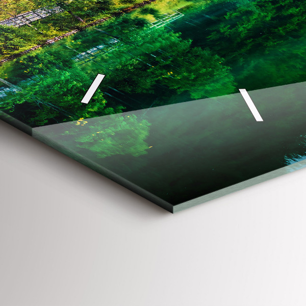 Horizontal wall clock Lake landscape