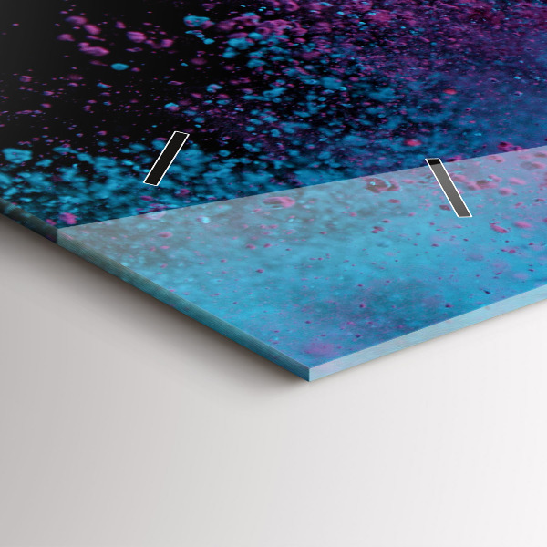 Horizontal wall clock Explosion of colors