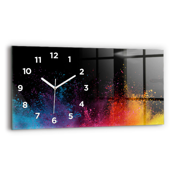Horizontal wall clock Explosion of colors