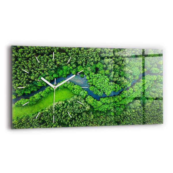 Horizontal wall clock River in the forest