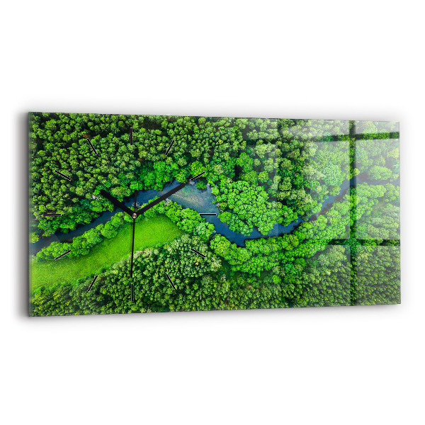 Horizontal wall clock River in the forest