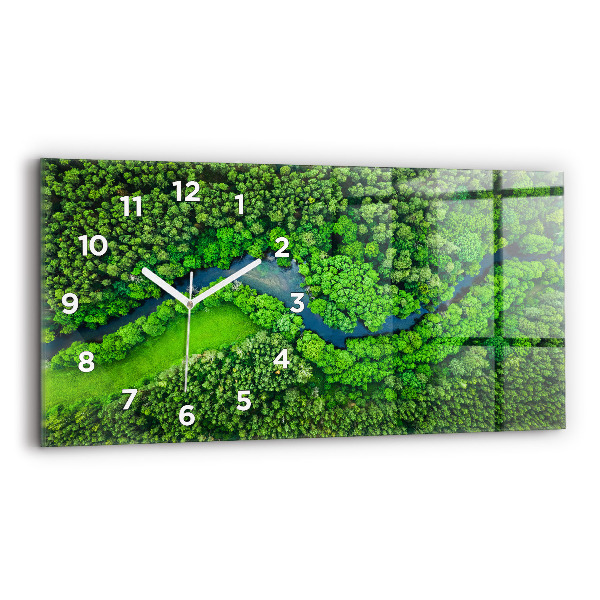 Horizontal wall clock River in the forest