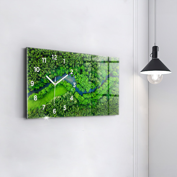 Horizontal wall clock River in the forest