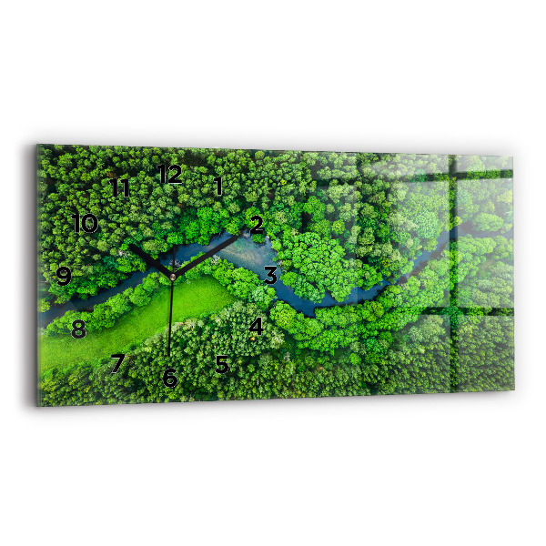 Horizontal wall clock River in the forest