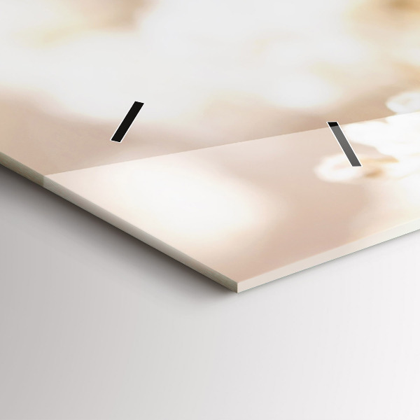 Horizontal wall clock Small white flowers