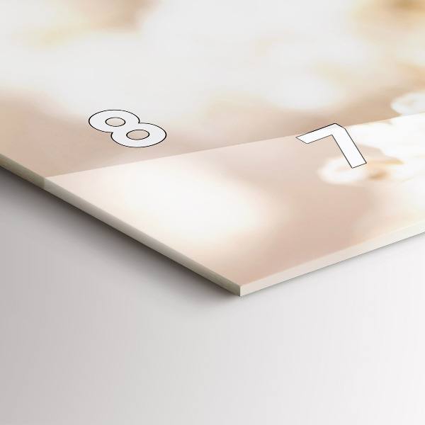 Horizontal wall clock Small white flowers