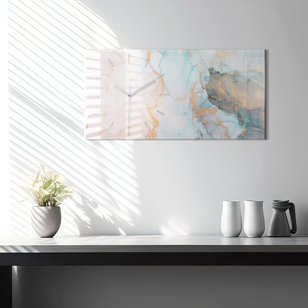 Horizontal wall clock Abstract painting