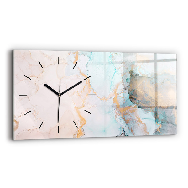 Horizontal wall clock Abstract painting