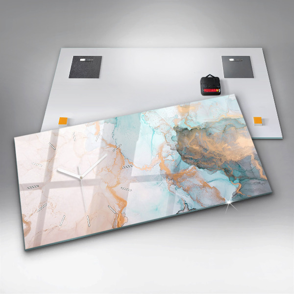 Horizontal wall clock Abstract painting