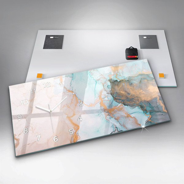 Horizontal wall clock Abstract painting