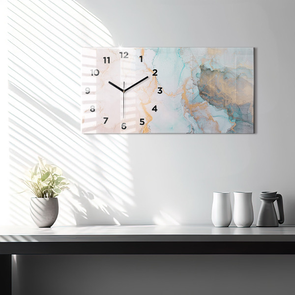 Horizontal wall clock Abstract painting