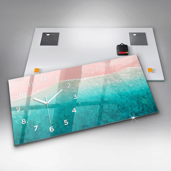 Horizontal wall clock Beach sea sand