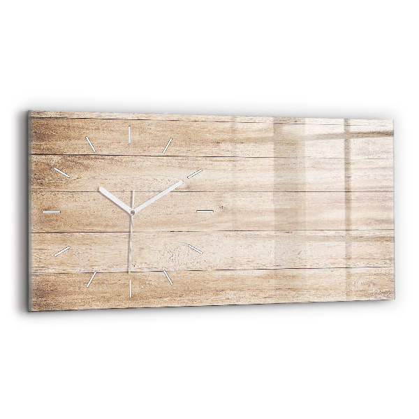 Horizontal wall clock Wooden texture