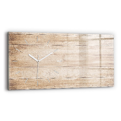 Horizontal wall clock Wooden texture