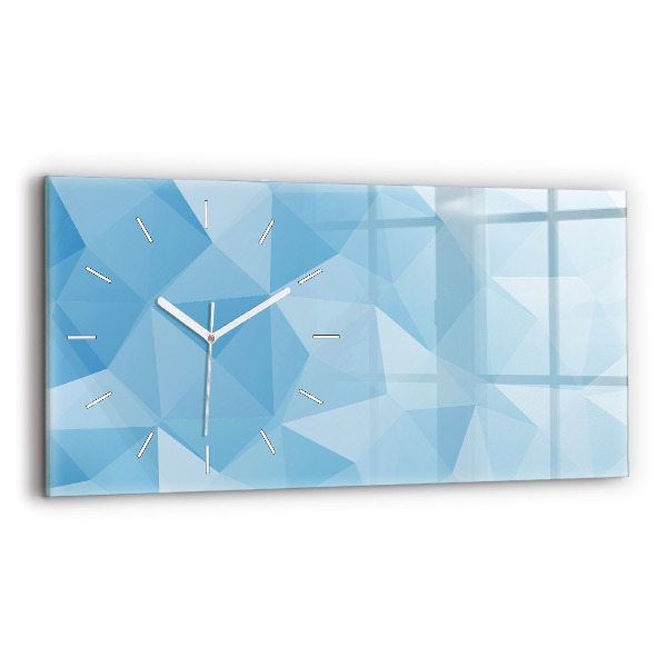 Horizontal wall clock Triangles abstract