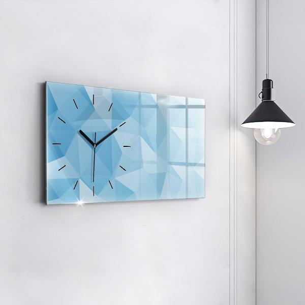 Horizontal wall clock Triangles abstract
