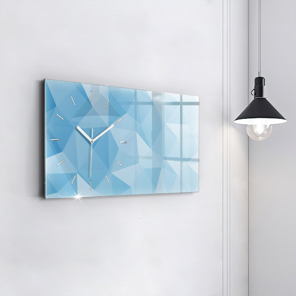 Horizontal wall clock Triangles abstract