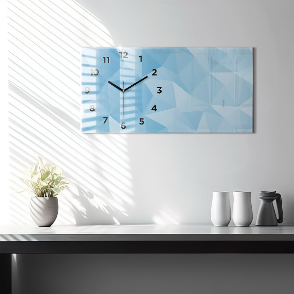Horizontal wall clock Triangles abstract