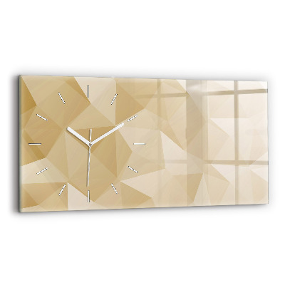 Horizontal wall clock Triangles abstract