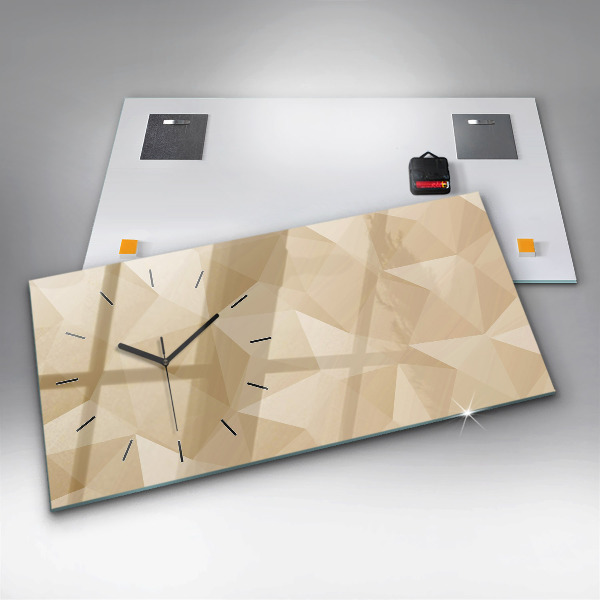 Horizontal wall clock Triangles abstract