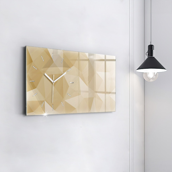 Horizontal wall clock Triangles abstract