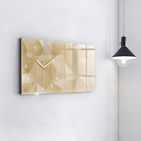 Horizontal wall clock Triangles abstract