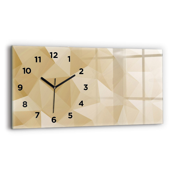 Horizontal wall clock Triangles abstract