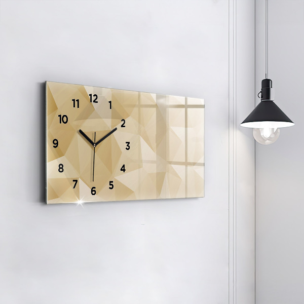 Horizontal wall clock Triangles abstract