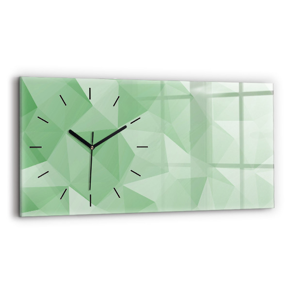 Horizontal wall clock Triangles abstract