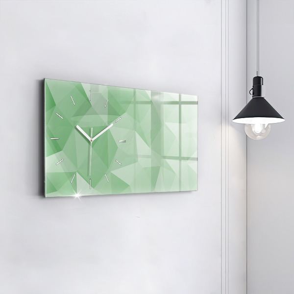 Horizontal wall clock Triangles abstract