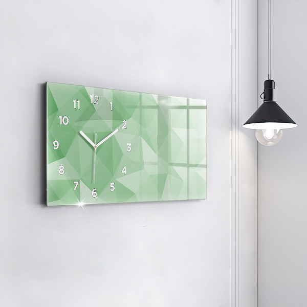 Horizontal wall clock Triangles abstract