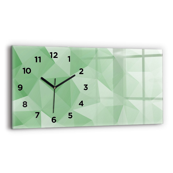 Horizontal wall clock Triangles abstract