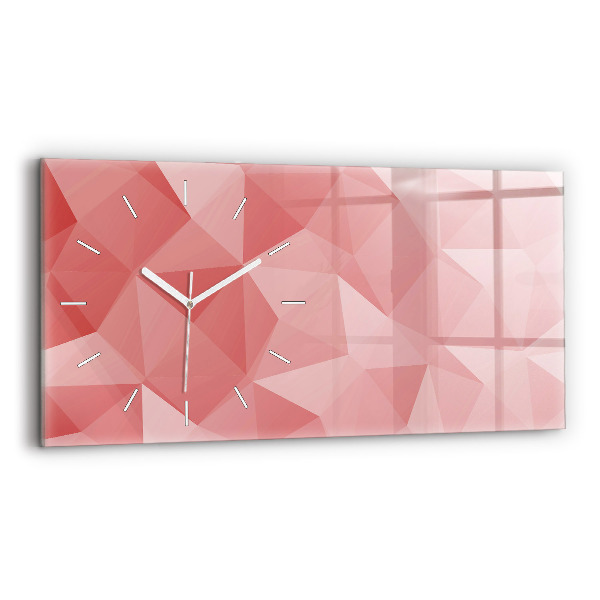 Horizontal wall clock Triangles abstract