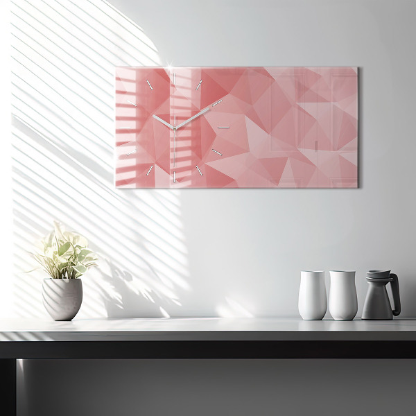 Horizontal wall clock Triangles abstract