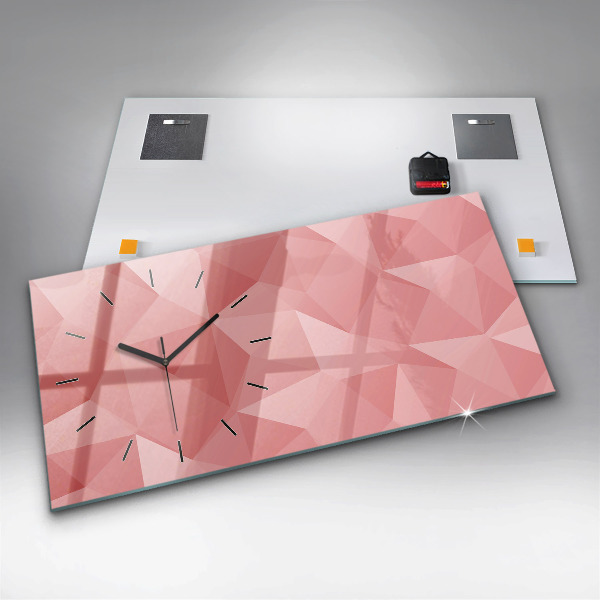 Horizontal wall clock Triangles abstract
