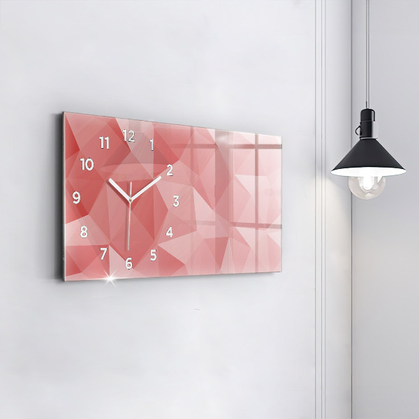 Horizontal wall clock Triangles abstract
