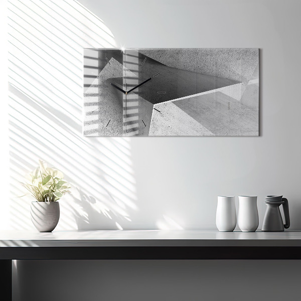 Horizontal wall clock Abstraction triangles