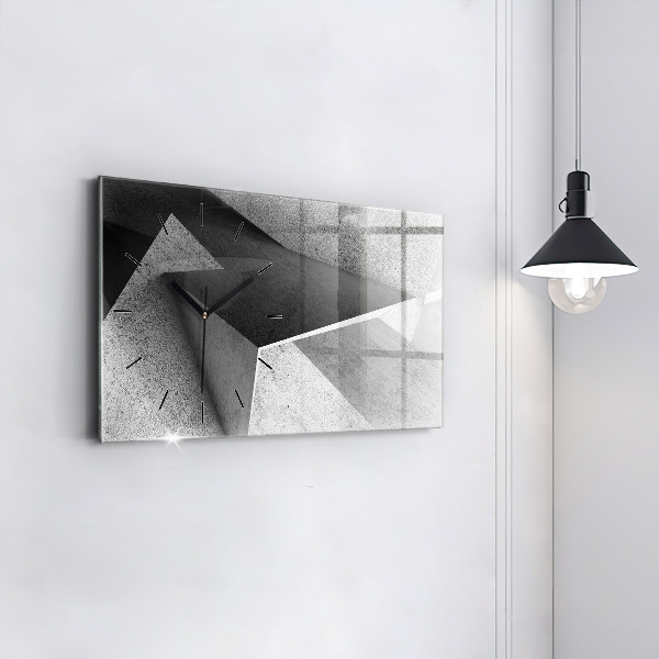 Horizontal wall clock Abstraction triangles