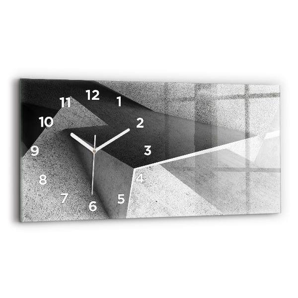 Horizontal wall clock Abstraction triangles