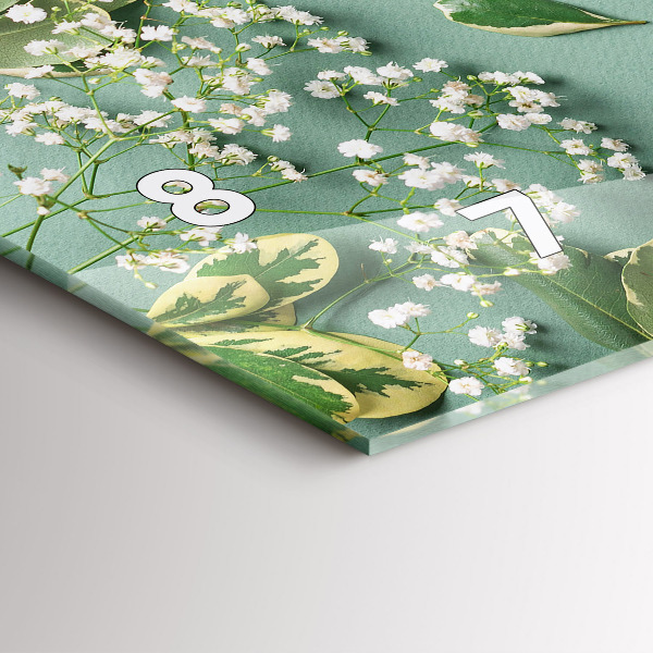 Horizontal wall clock Delicate flowers