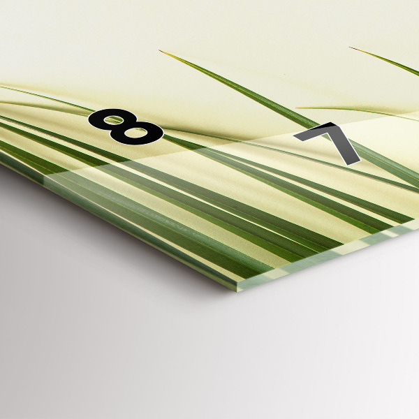 Horizontal wall clock Monstera leaves