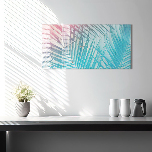 Horizontal wall clock Tropical palm tree