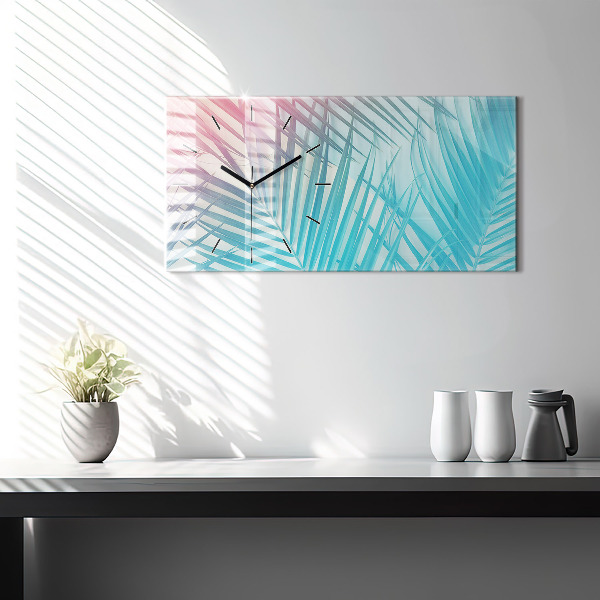 Horizontal wall clock Tropical palm tree