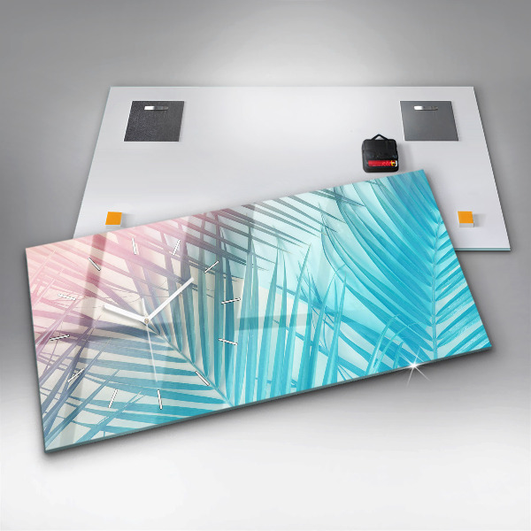 Horizontal wall clock Tropical palm tree