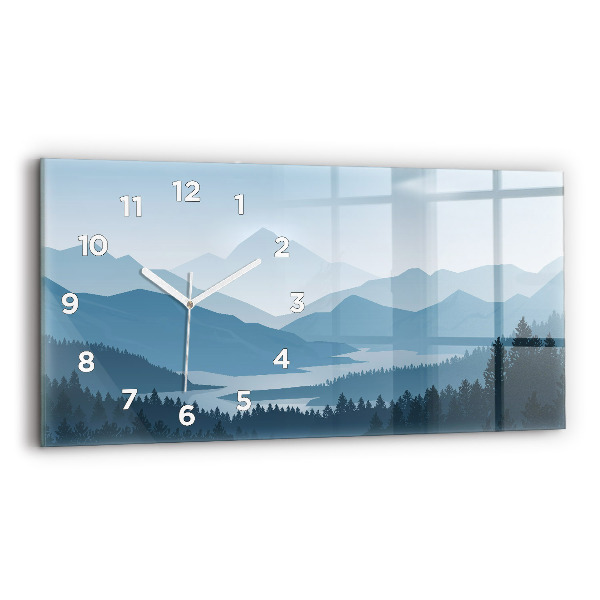 Horizontal wall clock Mountain Landscape